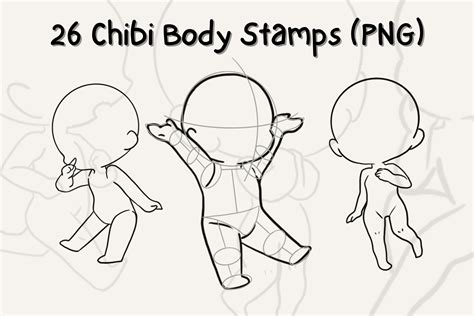 chibi body stamp wonderland  unique chibi base poses chibi etsy