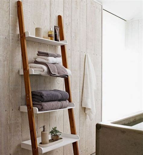 decorative bathroom shelves with ladder design spa