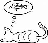 Cat Coloring Sleeping Fish Dream Pages Wecoloringpage Getcolorings Getdrawings Pic sketch template
