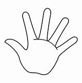 Hand Outline Printable Hands Left Drawing Kids Library Clipart sketch template