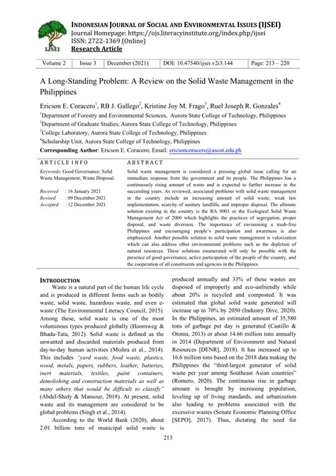 long standing problem  review   solid waste management