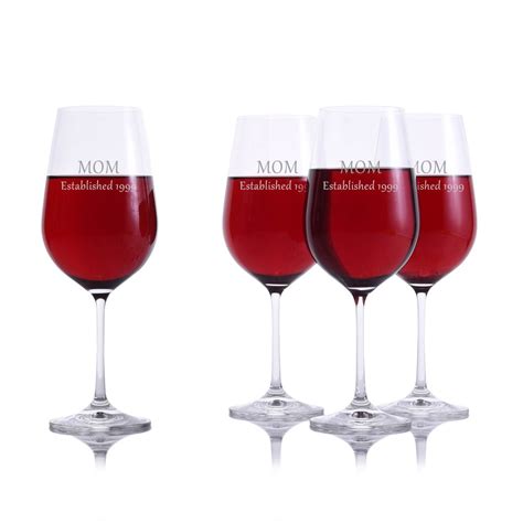 Engraved Crystalize Crystal Red And White Wine Glass 8pc Set