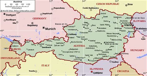 political map  austria map  austria region geography political