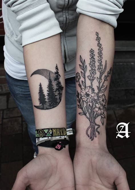 Moon Trees Dotwork Tattoo By Artmakia On Deviantart