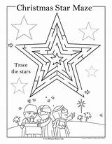 Christmas Maze Coloring Printable Pages Mazes Comments sketch template