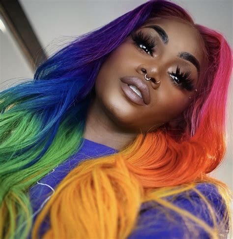 Pin By My Info On Colorful Hair Rainbow Hair Color Hair Styles Wig