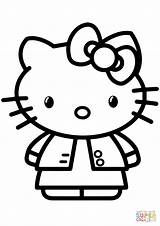Hello Kitty Coloring Gambar Pages Drawing sketch template