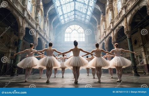 Photo Of A Group Of Ballerinas Gracefully Dancing In A Grand Ballet