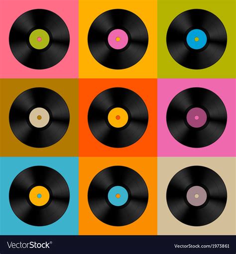 retro vintage vinyl record disc background vector image