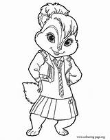 Chipmunks Coloring Alvin Brittany sketch template
