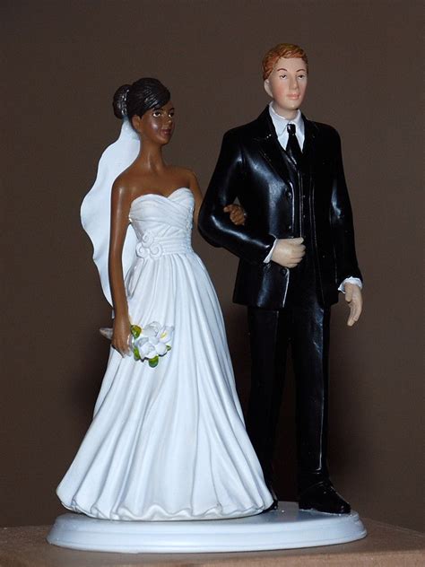 wedding cake toppers black bride and groom