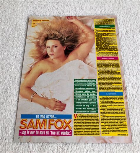 Samantha Sam Fox Affisch Urklipp Poster Tidning Köp På Tradera