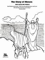 Coloring Moses Religionsunterricht Parting Bibel sketch template