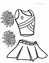 Coloring Pages Cheerleader Cheerleading Uniform Printable Kids Cool2bkids sketch template