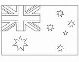 Flag Australian Printable Coloring Geography sketch template