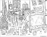 Van Vincent Gogh Arles Pages Bedroom Coloring Color Online sketch template