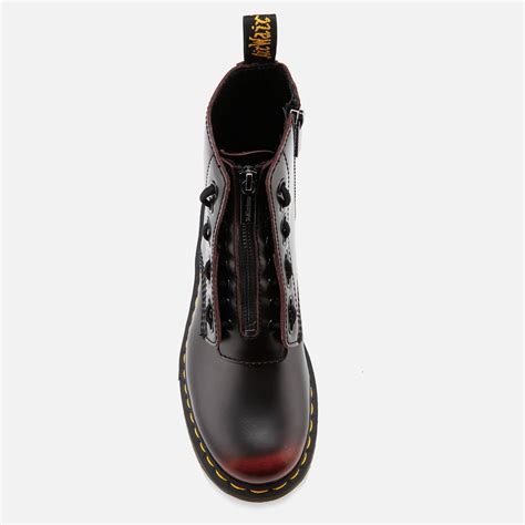 lyst dr martens  pascal front zip arcadia leather  eye boots  red