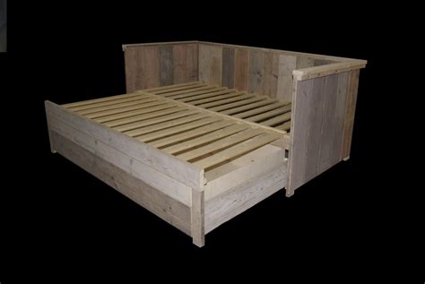 bedbank van steigerhout uitschuifbaar naar persoons ksk steigerhout sofa cama sofa bed