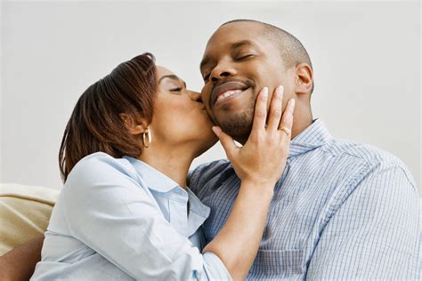African American Couple Kissing Sbm