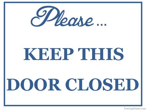printable  door closed sign