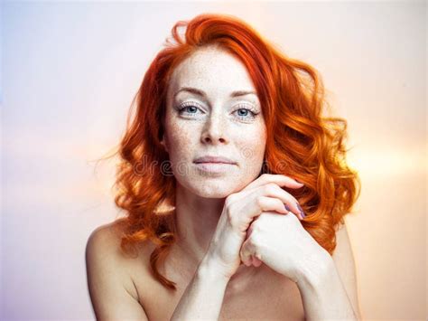 Portrait Of A Beautiful Young Redhead Woman Stock Image Image Of