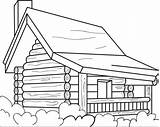 Cabin Coloring Log Printable Drawing Clipart Pages House Woods Kids Colouring Drawings Line Wood Cabins Designs Easy Color Burning Sketch sketch template
