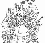 Wonderland Alice Pages Coloring Hatter Mad Getcolorings Getdrawings sketch template