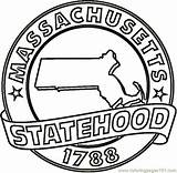 Massachusetts Coloring Pages Commonwealth State Symbols Color Getcolorings Printable sketch template