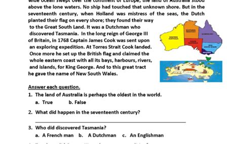 reading comprehension grade  multiple choice reading comprehension