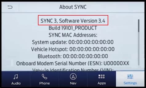 sync  software version