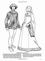Coloring Elizabethan Tudor Dover Abbigliamento Clothing Tierney Disegni Rinascimento sketch template
