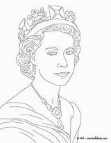Coloring Queen Pages Elizabeth Colouring Ii sketch template