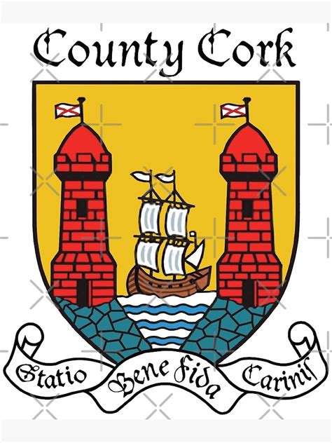 county cork ancient crest art print  sale  danastuff redbubble