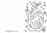 Coloring Easter Card Pages Greetings Printable Happy Drawing sketch template
