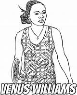 Coloring Williams Venus Tennis Sheet Print sketch template