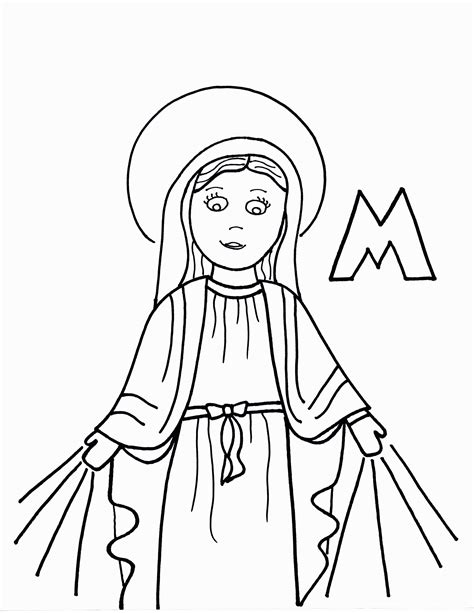coloring page  mary  mother  god coloring home