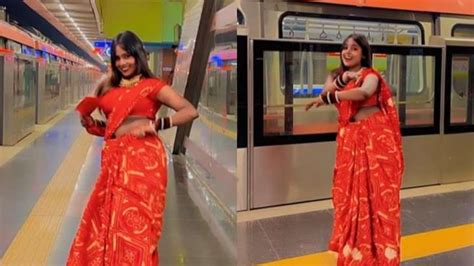 After Delhi Metro Bikini Girl Womans Dance Video Wearing Red Saree Is