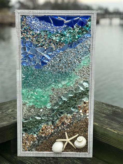 This Is A Handmade One Of A Kind Mosaic Coastal Window Made Of Sea