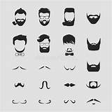 Beards Hipster Mustache Barber sketch template