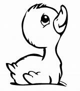 Duck Coloring Drawing Baby Duckling Pages Cartoon Cute Line Clipart Cliparts Donald Color Printable Drawings Animal Clip Ducklings Way Make sketch template