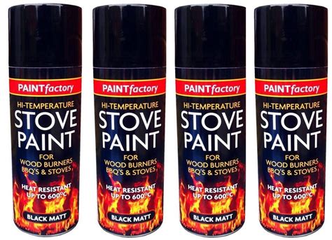 heat resistant matt black spray paint stove high temperature paint ml ebay