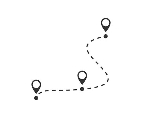 premium vector route location icon journey map illustration symbol