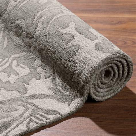 traditional wool damask area rug gray    addison rugs touch  modern