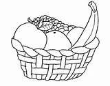 Basket Coloring Fruit Pages Vegetable Drawing Fruits Outline Picnic Kids Baskets Getdrawings Template Easter Printable Book Bible Visit Butterfly sketch template