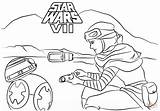 Coloring Rey Pages Bb Force Awakens Wars Star Bb8 Printable Kylo Ren Episode Vii Color Darth Vader Drawing Sheets Dot sketch template