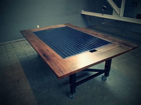 custom solar panel oak conference table  heritage wood