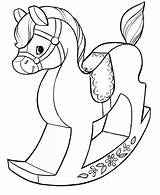 Coloring Pages Horse Christmas Rocking Toy Toys Animal Kids Color Printable Sweet Gift Print Book Play Fun Colouring Choose Horses sketch template