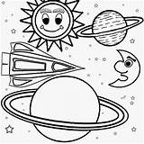 Coloring Solar System Space Pages Kids Color Outer Print Children Planets Galaxy Easy Printable Ship Planet Drawing Sun Cartoon Craft sketch template