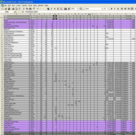 excel spreadsheet games    deal   gaming backlog video games amino db