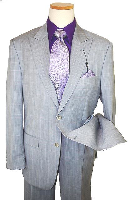 steve harvey classic collection greyviolet plaid super  merino wool suit